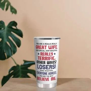 Gifts for Wife from Husband - Wife Gifts - Wedding Anniversary, Birthday Gifts for Wife - Valentines Day Gifts for Wife, Wife Valentines Day Gifts - Romantic I Love You Gifts for Her - 20 Oz Tumbler