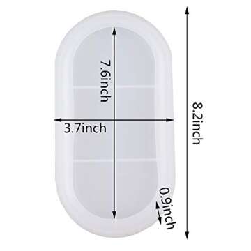 2 Pieces Silicone Resin Tray Molds-Silicone Molds Epoxy Resin Molds Kit for DIY Jewelry Tray, Ring Holders, Soap Dish, Home Decoration