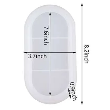 2 Pieces Silicone Resin Tray Molds-Silicone Molds Epoxy Resin Molds Kit for DIY Jewelry Tray, Ring Holders, Soap Dish, Home Decoration