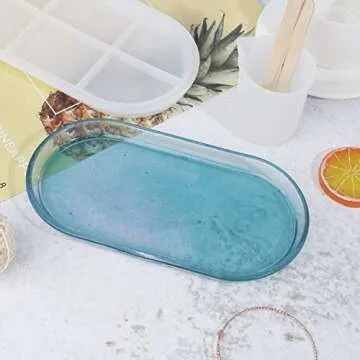 2 Pieces Silicone Resin Tray Molds-Silicone Molds Epoxy Resin Molds Kit for DIY Jewelry Tray, Ring Holders, Soap Dish, Home Decoration