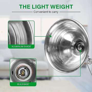 Simple Deluxe HIWKLTCLAMPLIGHTMX2 2-Pack Clamp Lamp Light with 8.5 Inch Aluminum Reflector Up to 150 Watt E26 Socket (No Bulb Included) 6 Feet 18/2 SPT-2 Cord, Silver