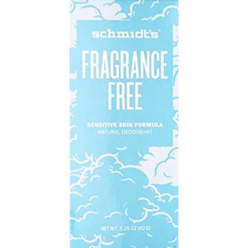 Schmidt's Natural Deodorant for Sensitive Skin - Fragrance-Free, 3.25 ounces. Stick for Women and Me...