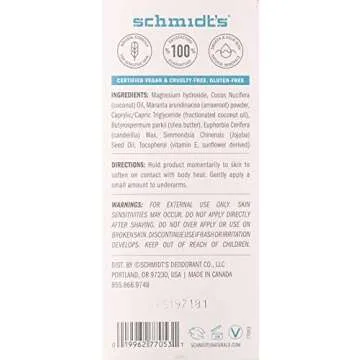 Schmidt's Natural Deodorant for Sensitive Skin - Fragrance-Free, 3.25 ounces. Stick for Women and Men