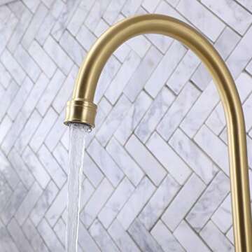 VAPSINT Commercial Modern 2-Handle Centerest SUS304 Stainless Steel Gold Kitchen Sink Faucet with Side Sprayer,Two Handle 3 or 4 Hole High Arc Kitchen Faucets for Kitchen Sinks with Pull Out Sprayer