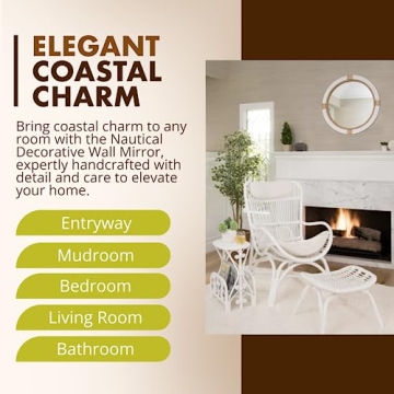 Kouboo Handmade Rattan Wall Mirror for Coastal Charm