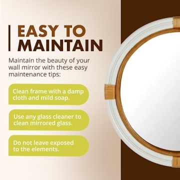 Kouboo Handmade Rattan Wall Mirror for Coastal Charm