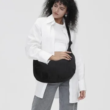 Medium Nylon Crescent Bag for Functional Style