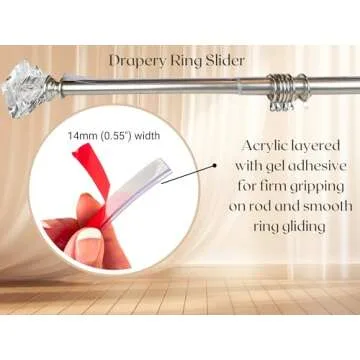 Effortless Silent Sliding Curtain Ring Slider - 13 Ft Tape