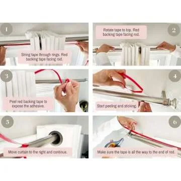 Effortless Silent Sliding Curtain Ring Slider - 13 Ft Tape