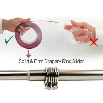 Effortless Silent Sliding Curtain Ring Slider - 13 Ft Tape