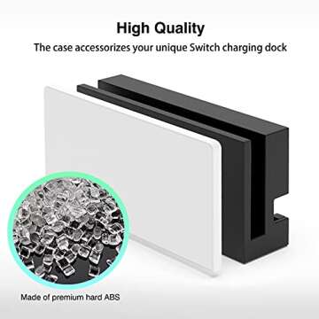 TIKOdirect Custom Faceplate Cover for Nintendo Switch Charging Dock, Hard PC Slim Shell Anti-Scratch [No Screwdriver Installation] for NS Docking Station, White