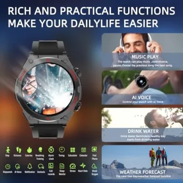 Tactical Military Smart Watch for Calls & Health Tracking