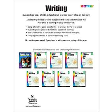 Spectrum Writing 2nd Grade Workbook, Learn to Write a Story, to Inform, an Opinion, Handwriting Prac...