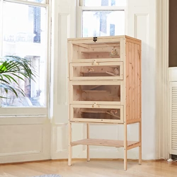 PawHut 5-Tier Wooden Hamster Cage with Storage Shelf