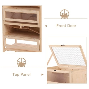 PawHut 5-Tier Wooden Hamster Cage with Storage Shelf