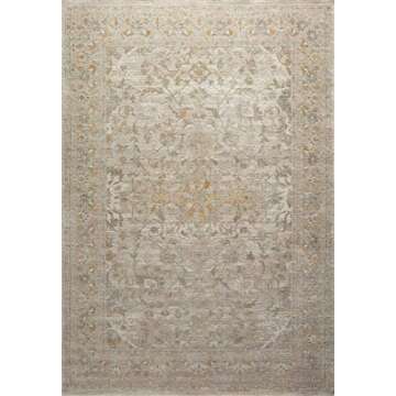 Loloi Chris Loves Julia Rosemarie 7'-10" x 10' Area Rug in Ivory/Natural - Classic No-Shed Area Rug,...