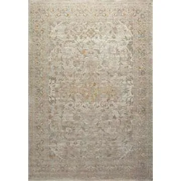 Loloi Chris Loves Julia Rosemarie 7'-10" x 10' Area Rug in Ivory/Natural - Classic No-Shed Area Rug,...