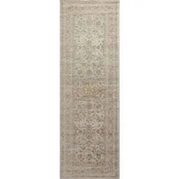 Loloi Chris Loves Julia Rosemarie 7'-10" x 10' Area Rug in Ivory/Natural - Classic No-Shed Area Rug, Soft Living Room Rug, Antique Inspired Modern Rug for Living Area, Bedroom, Dining Room