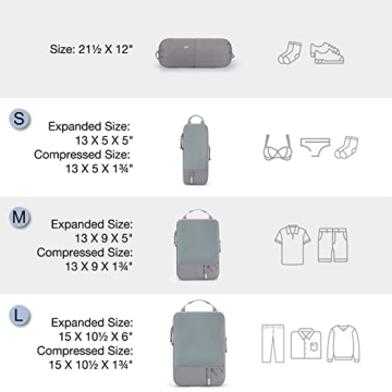 BAGSMART Compression Packing Cubes Efficient Luggage Organizer