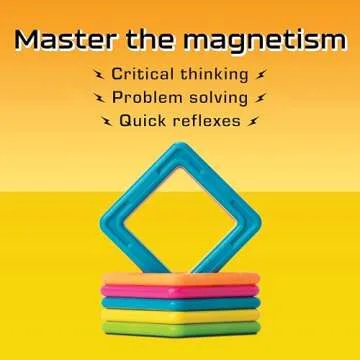 AMIGO Magnefix Magnetic Tile Game - Fun Board Game for Family Game Night or Parties. A Race Game with Magnet Tiles and Puzzle Solving. Fun for Kids, Teenagers and Adults. Official Magformer Pieces.