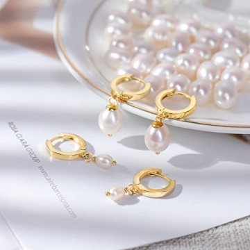 Elegant Fiusem Pearl Earrings - 14K Gold Plated & Lightweight