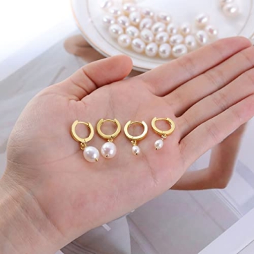 Elegant Fiusem Pearl Earrings - 14K Gold Plated & Lightweight