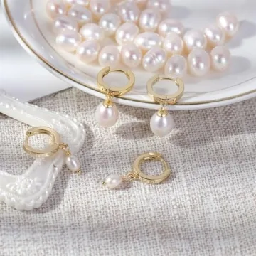 Elegant Fiusem Pearl Earrings - 14K Gold Plated & Lightweight