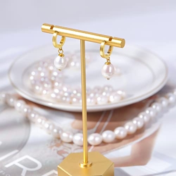 Elegant Fiusem Pearl Earrings - 14K Gold Plated & Lightweight