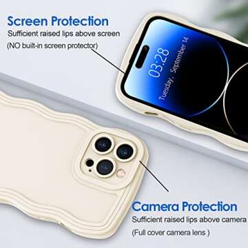 Anuck for iPhone 14 Pro Max Case - Wave Design for Women Girls