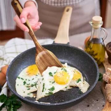 FJNATINH Teak Wooden Wok Spatula for Non-stick Cookware