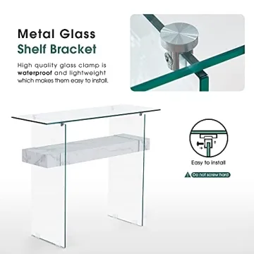 Modern ivinta Glass Console Table with Storage Options
