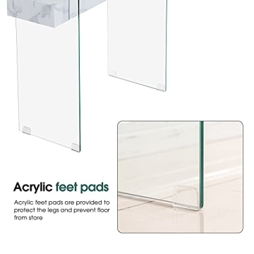 Modern ivinta Glass Console Table with Storage Options
