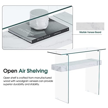 Modern ivinta Glass Console Table with Storage Options