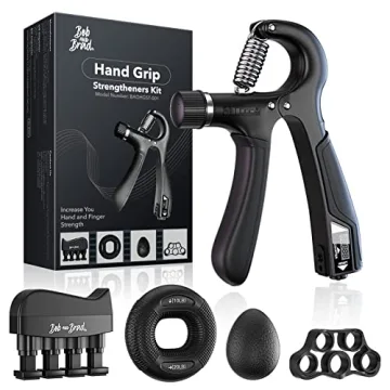 Bob and Brad Hand Grip Strengthener Kit with Counter, Adjustable Resistance Exercises for All Ages