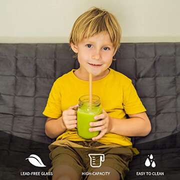 16 oz Glass Mason Jars with Handles 9 Pack, Clear Retro Drinking Jars Mugs Smoothie Jars with Silver Metal Lids,Perfect For Beverages,Decoration,Storage,Party Favors, Tags and Twine String As Gifts