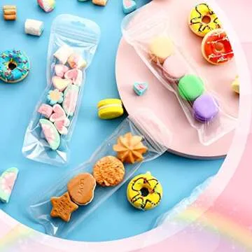 Chivao 100 Pieces Transparent Packaging Bags Pen Bags Jewelry Bags for Packaging Transparent Resealable Zipper Pouch for Pen Jewelry Party Favor(2.8 x 8.7 Inches)