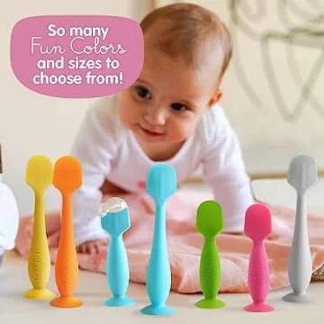 Bumco Baby Bum Brush + Mini Diaper Cream Spatula with Case - BPA-Free Butt Spatula Baby, Soft Diaper Spatula, Baby Diaper Cream Applicator, Mom-Invented Diaper Bag Essentials, Butt Spatula