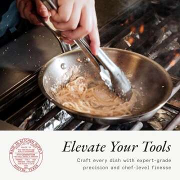 Made In Cookware - 10-Inch Stainless Steel Frying Pan - 5 Ply Stainless Clad - Professional Cookware - Crafted in Italy - Induction Compatible