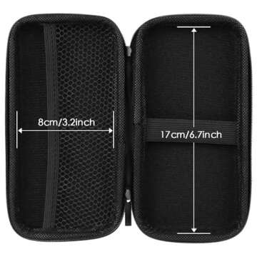 iMangoo Shockproof Carrying Charger Case Hard Protective EVA Impact Resistant Power Bank Pouch Small Electronics Organizer Cable Accessory Travel Essentials for Women, Size 6.5''x3.2''x1'',Fiber Black