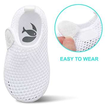 Baby Boys Girls Water Sports Shoes Barefoot Kids Aqua Sneakers Beach Swim Shoes Mesh White 12-18 Months Infant