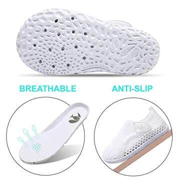 Baby Boys Girls Water Sports Shoes Barefoot Kids Aqua Sneakers Beach Swim Shoes Mesh White 12-18 Months Infant