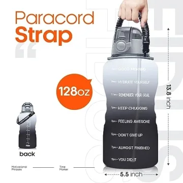 Fidus 1 Gallon Motivational Water Bottle - BPA Free & Leakproof