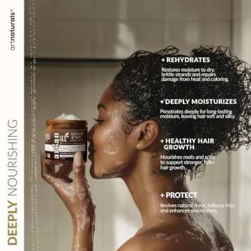 Hair Mask + Silk Bonnet for Sleeping Women Set - Deep Conditioner & Leave-In Conditioner for Dry, Damaged Hair - Argan Oil, Jojoba, Aloe & Keratin - Satin Bonnet for Sleeping, Repair & Hydrate (8 oz)