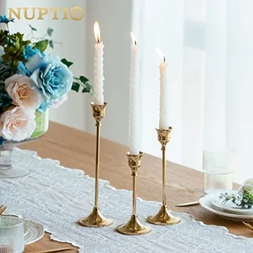 Buy Brass Gold Metal Taper Candle Holders for Elegant Decor