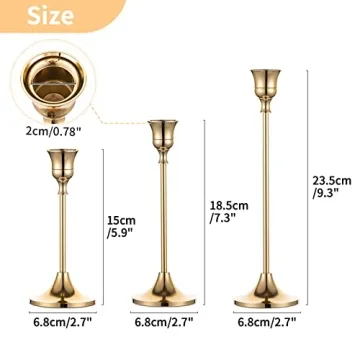 Buy Brass Gold Metal Taper Candle Holders for Elegant Decor