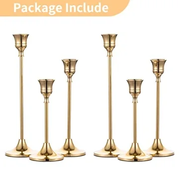 Buy Brass Gold Metal Taper Candle Holders for Elegant Decor