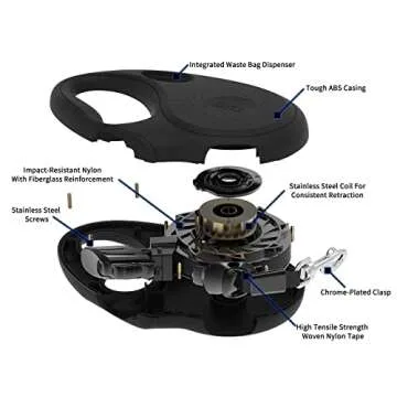 TUG 360° Retractable Dog Leash with Waste Bag Dispenser