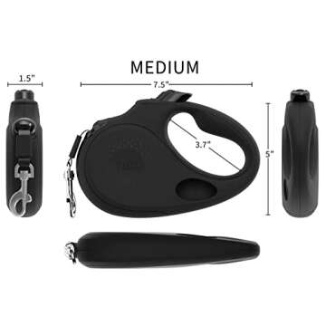 TUG 360° Retractable Dog Leash with Waste Bag Dispenser
