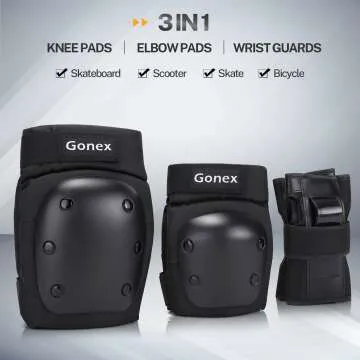 Gonex 3-in-1 Skate Pads for All Ages - Elbow, Knee & Wrist