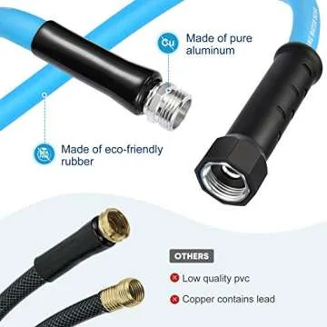 Kohree 25FT RV Water Hose with Storage Bag, 5/8'' Premium Drinking Water Hose Leak Free, No Kink and Flexible Garden Hose for RV, Camper, Truck, Car - Blue